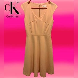 NWT CALVIN KLEIN Deadstock? Lt Coral Pink Textured Sleeveless Mini Dress Size 2